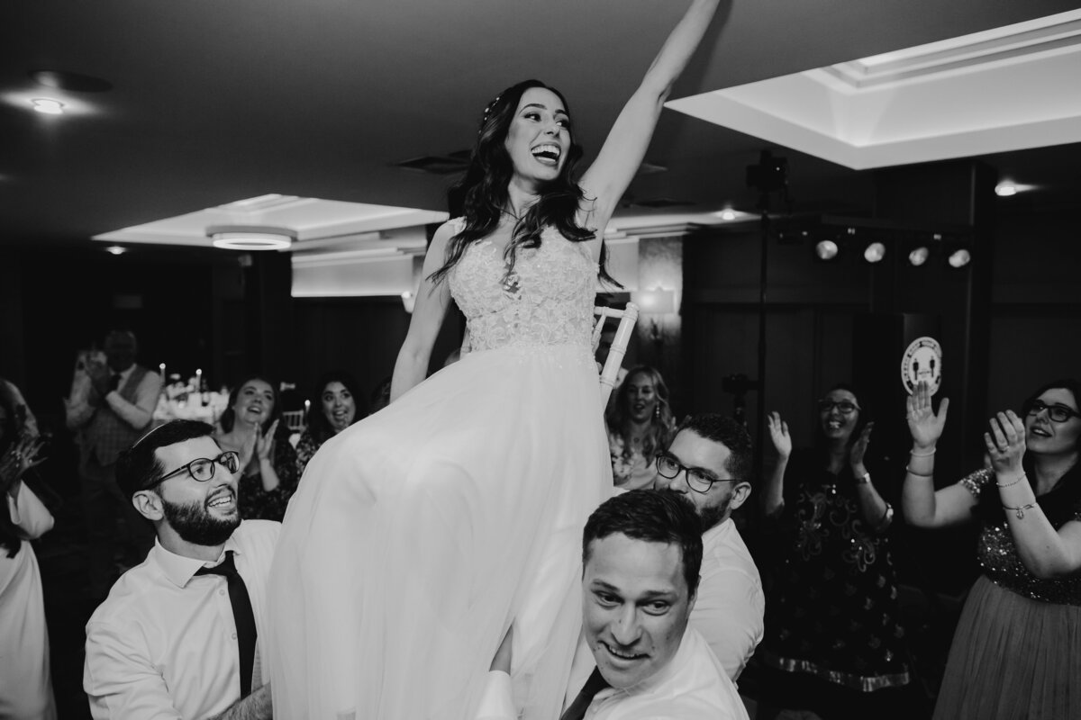 Jewish wedding chair dance