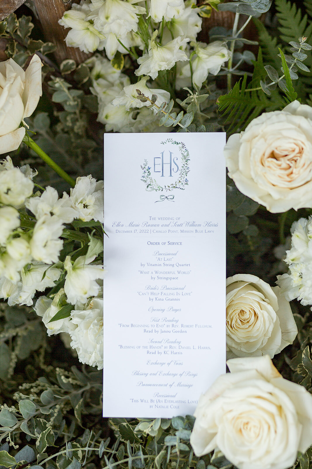 cavallo point wedding program