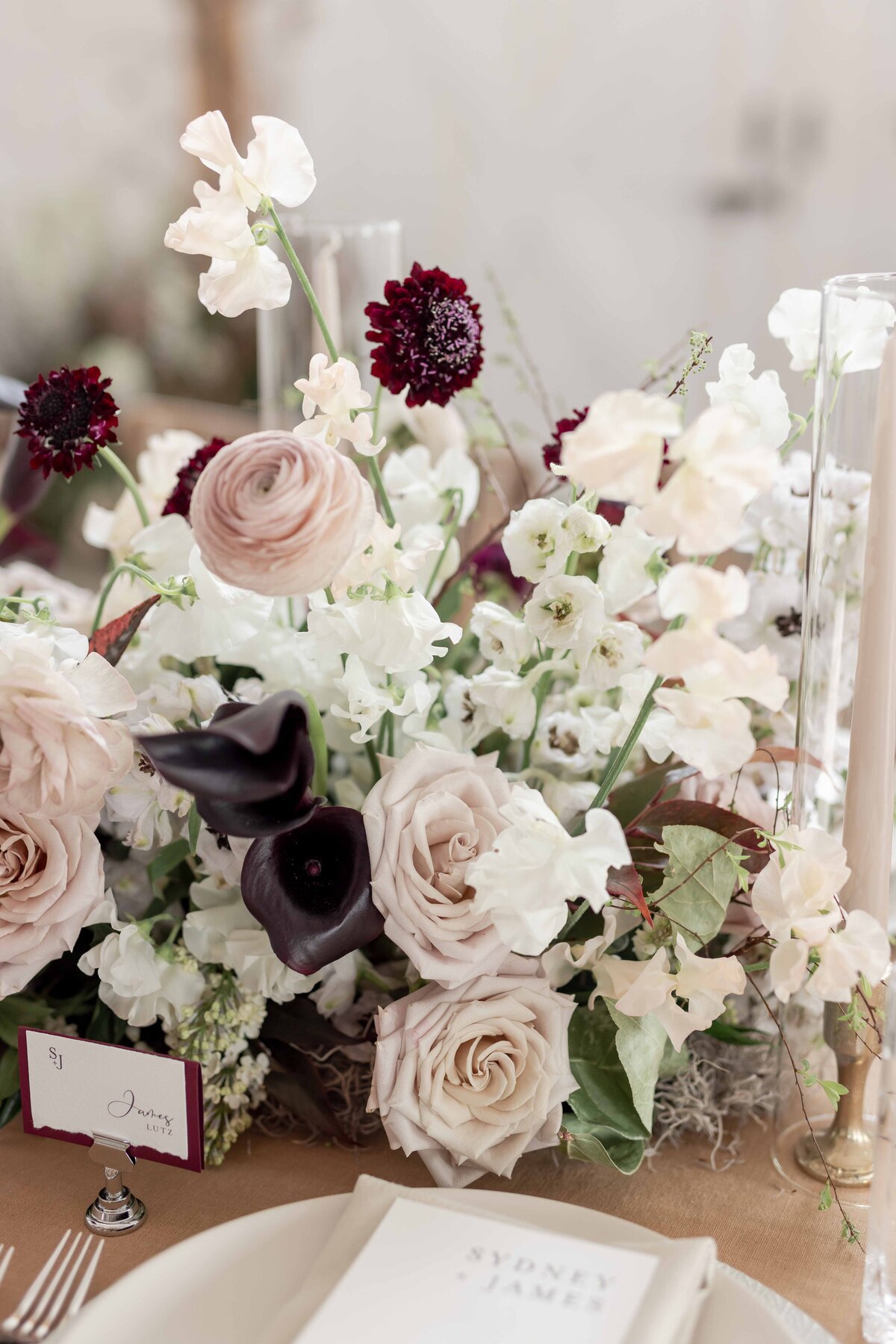 romantic wedding reception floral