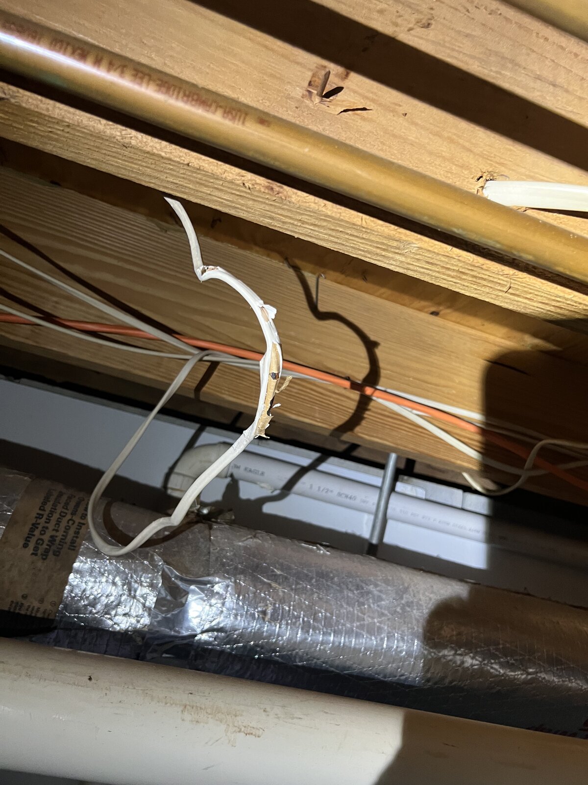 Faulty, cut wiring in in an attic replaced by evergreen electric