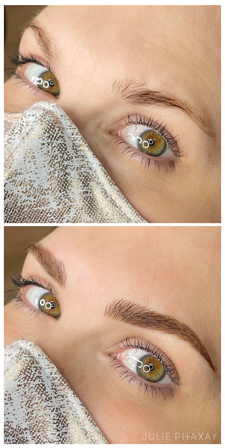 Microblading on red head