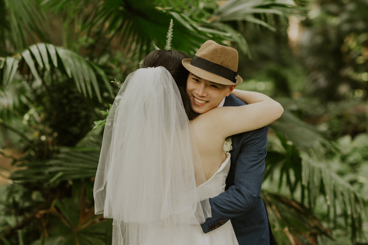 Maui Jungle Wedding elopement couple hugging