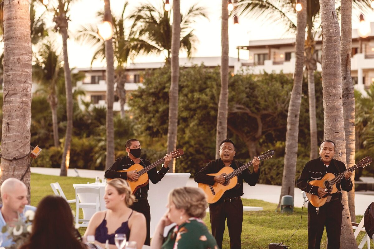 Mariachi band playing at wedding in Riviera Maya