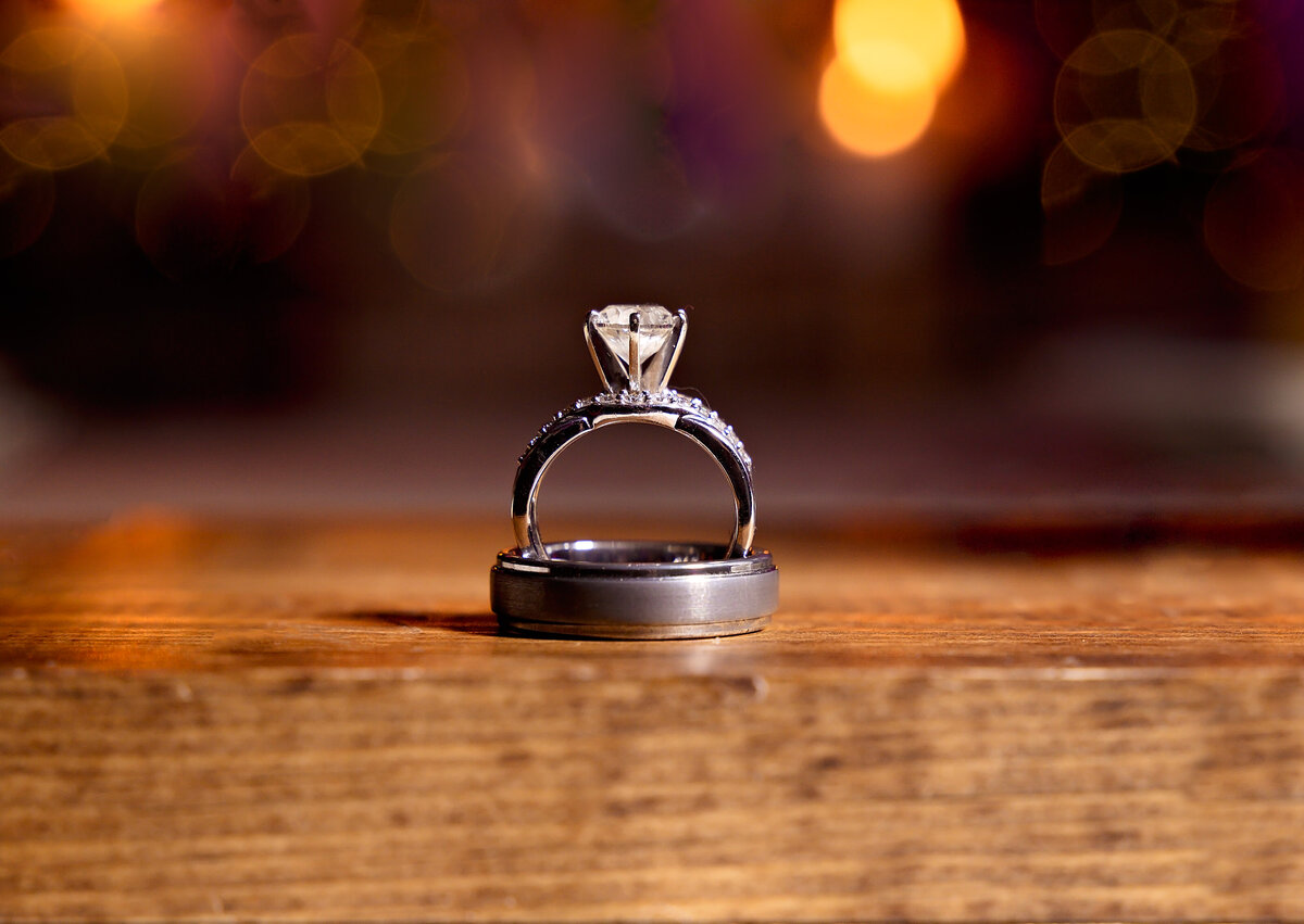 Bride and groom ring close up picture