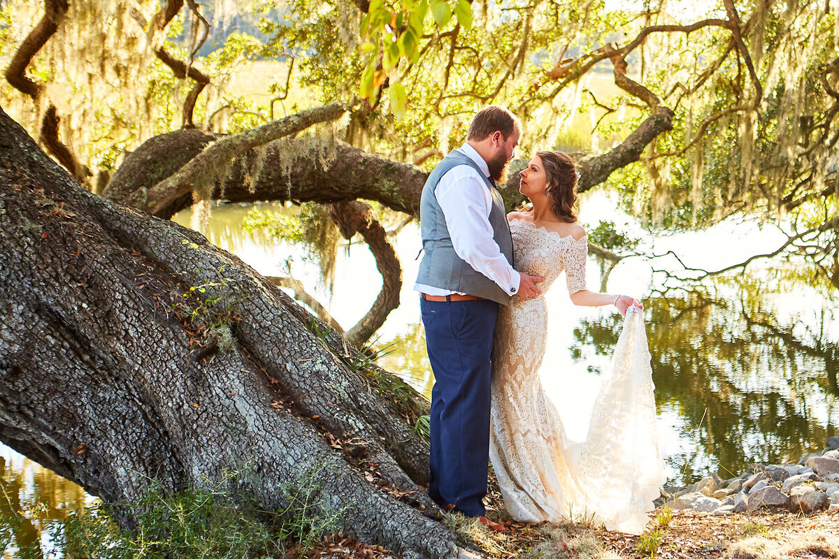 Charleston Wedding Photographer  bride and groom on Edisto Island