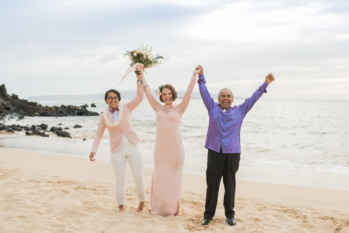 Maui same sex wedding - Just married