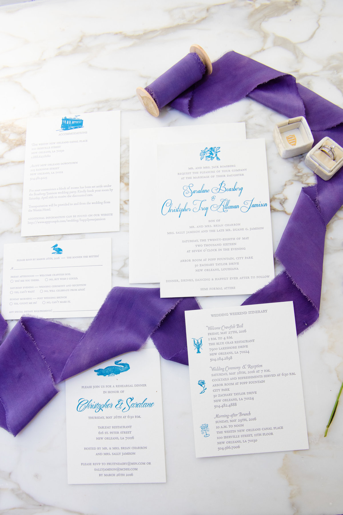 wedding stationery with ribbon