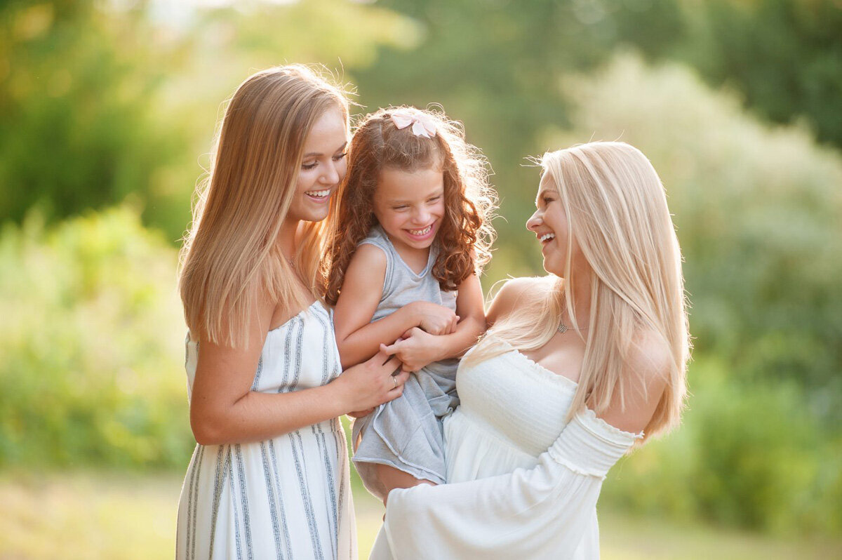 Family session of siblings located outside