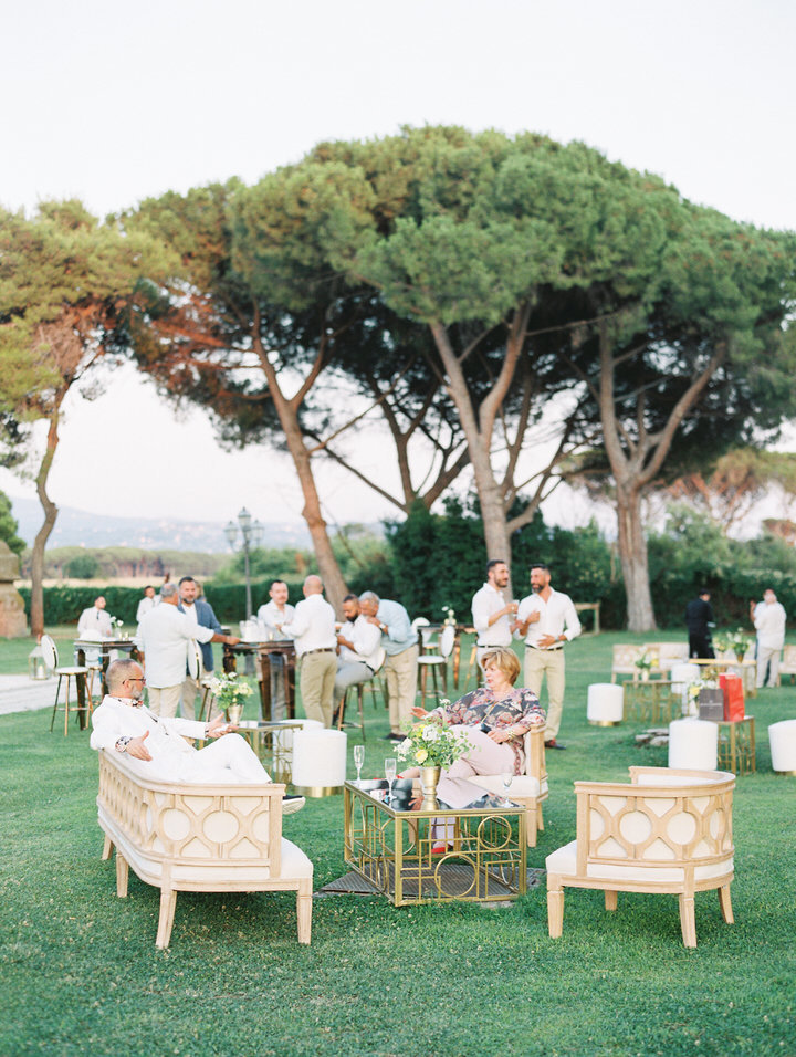cocktail hour at wedding in rome film wedding photographer