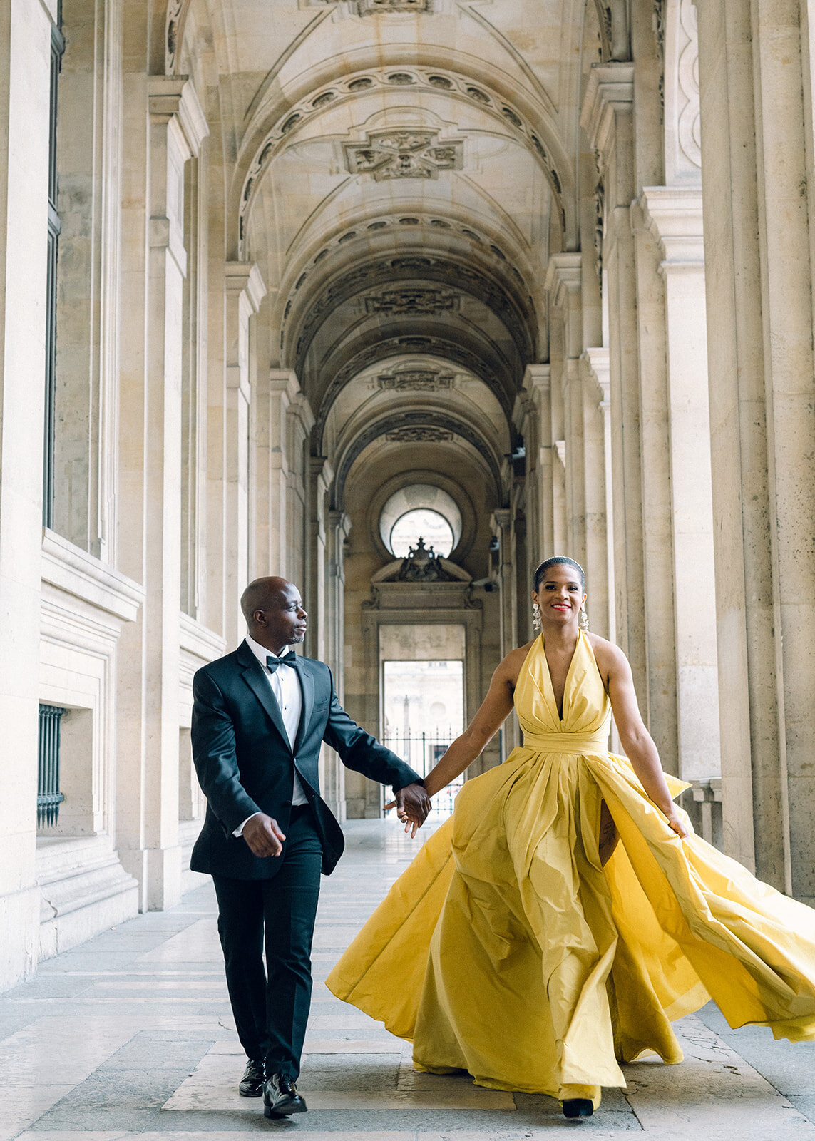 Zuhair Murad luxury designer dress  Planner Paris Mariage musee du Louvres  american black couple