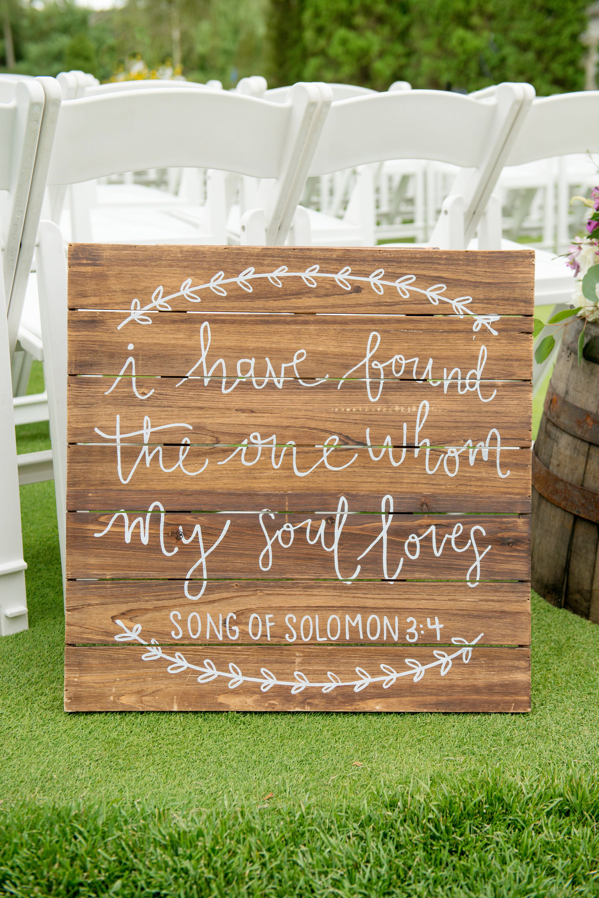 ceremony stationary sign from wedding at Willow Creek Golf and Country Club wedding
