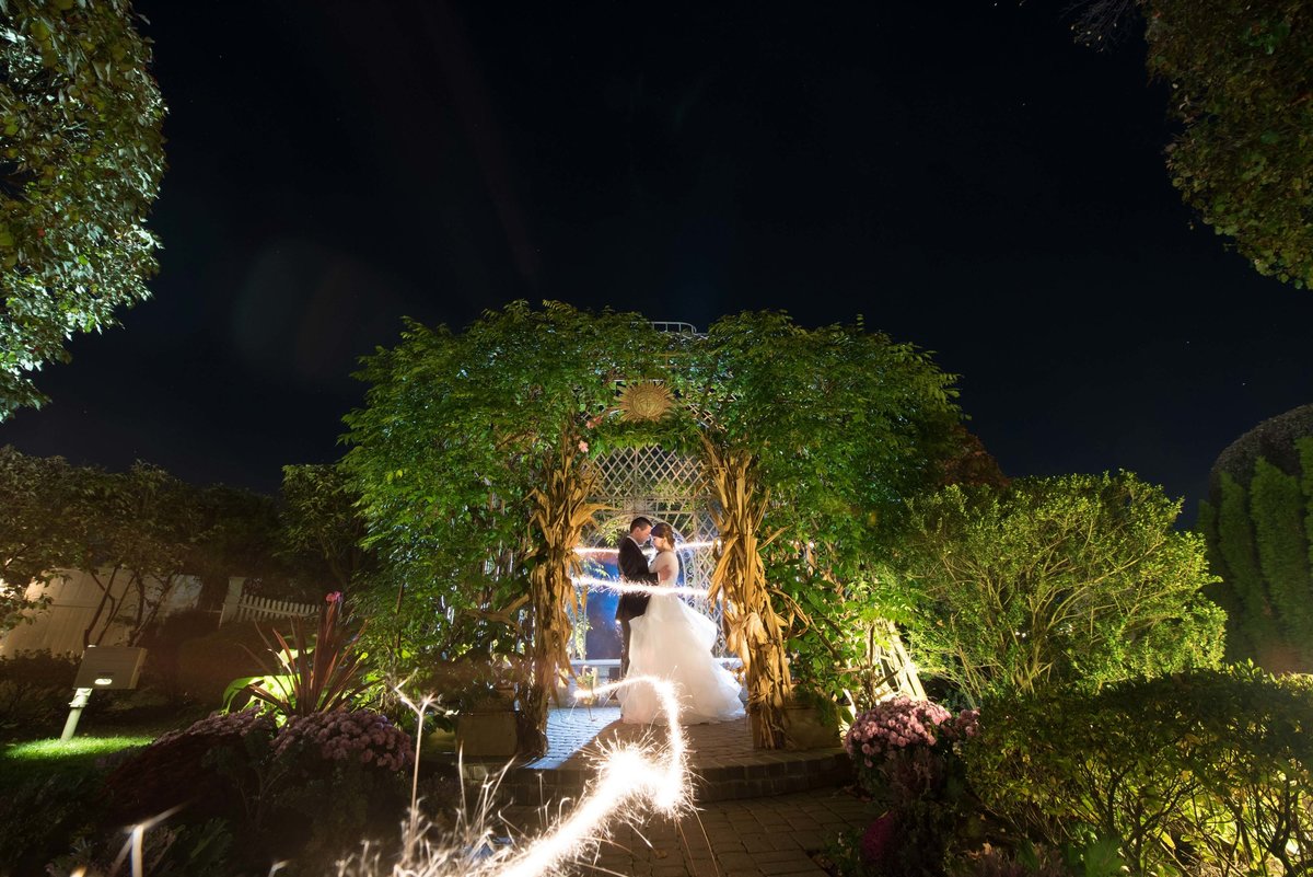 Sparkler wedding photo at Watermill Caterers