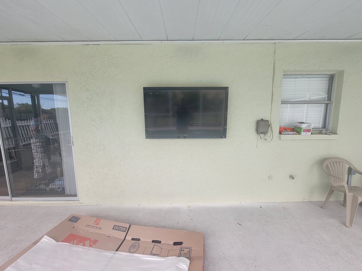 TV mounted outdoors in Clearwater Beach