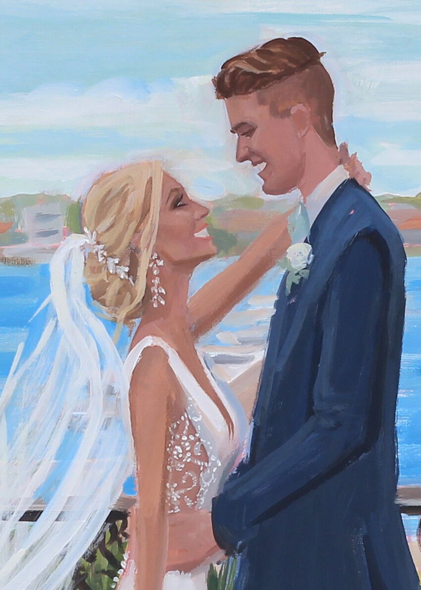Close up of wedding painting