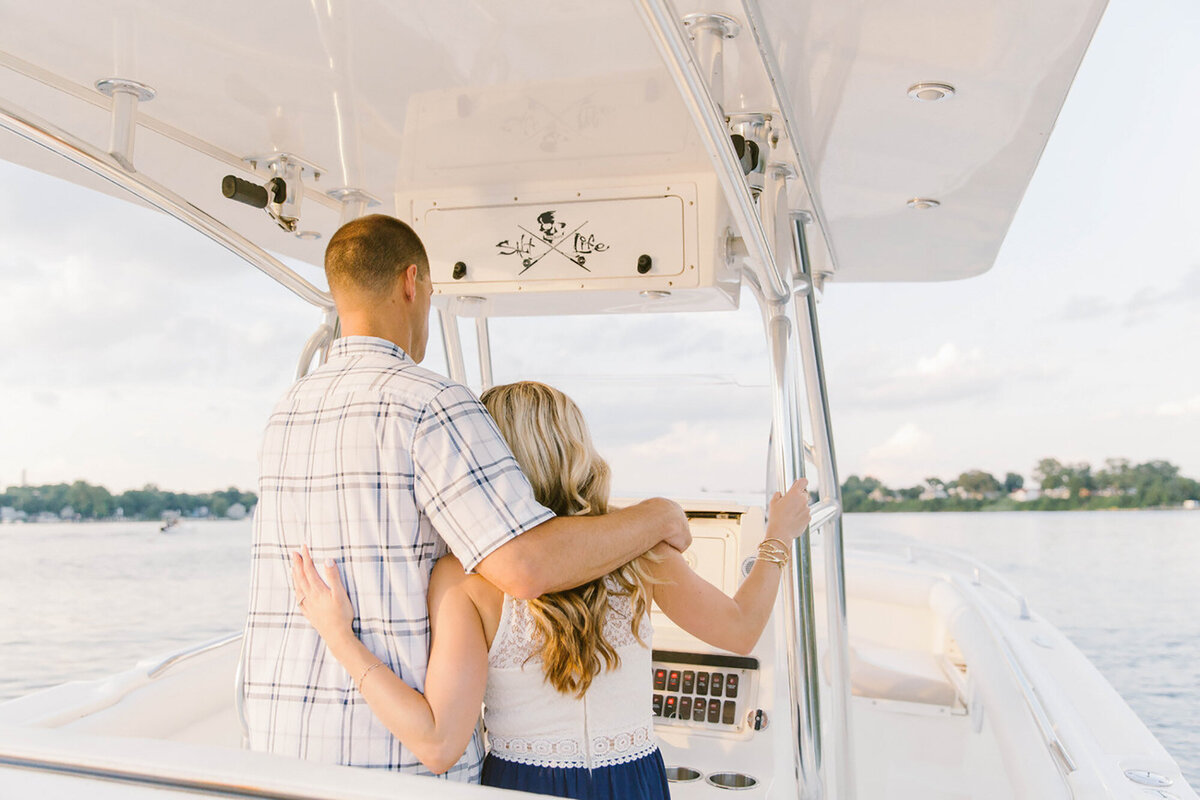 Engagement Portraits taken on a boat