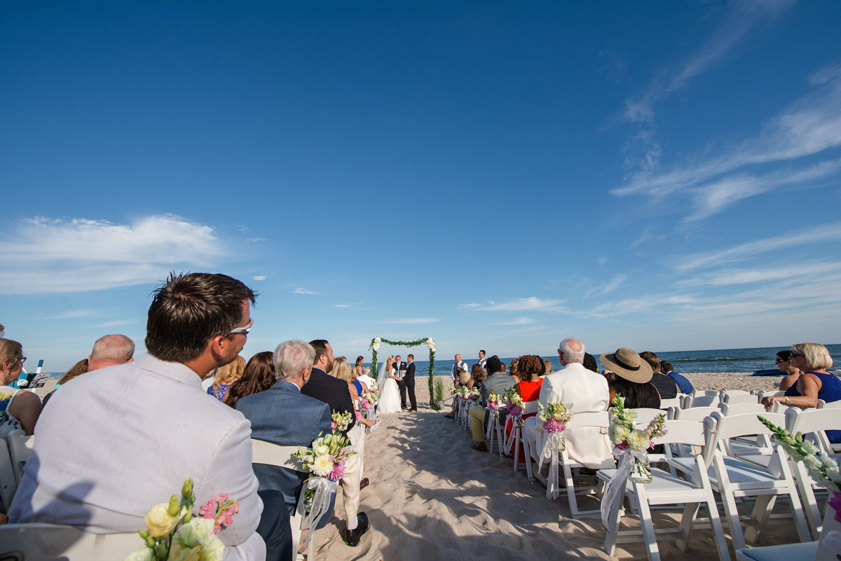 Beach wedding ceremony at westhampton