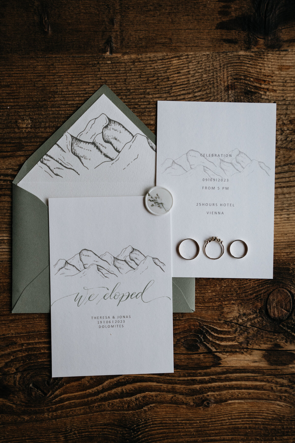 lago di braies italy elopement stationary, such as invitations and announcements