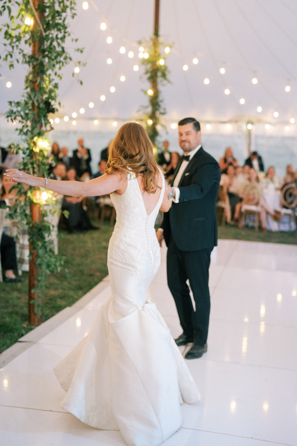 Bride and groom first dance at Aspen wedding