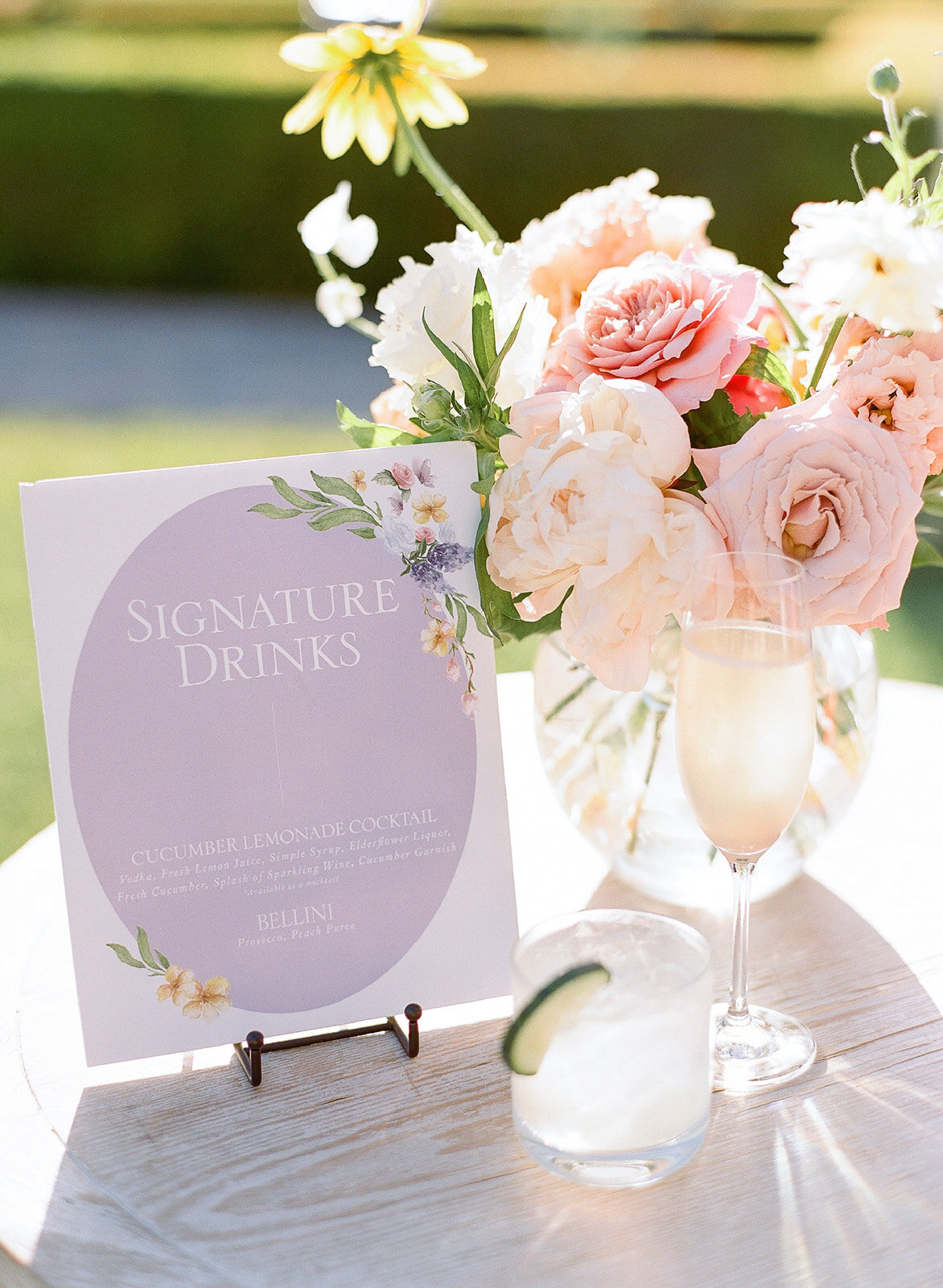 Bernardus Carmel Wedding signature drinks