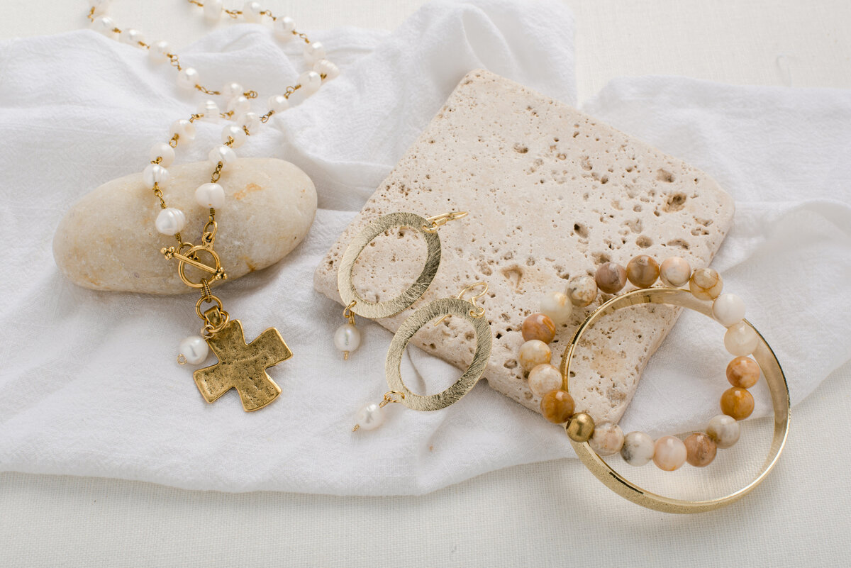 Flatlay of Jewelry in Product Shots