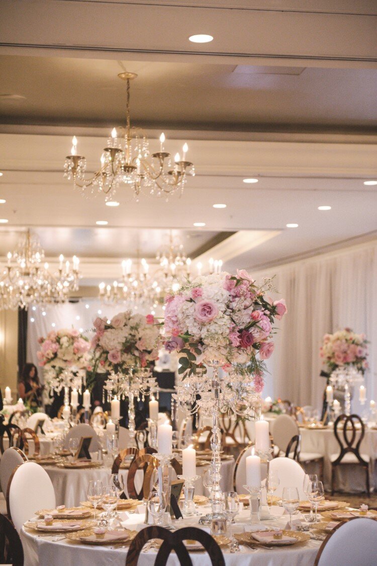 blush-gold-wedding-reception-centrepiece-flowers-candelabra