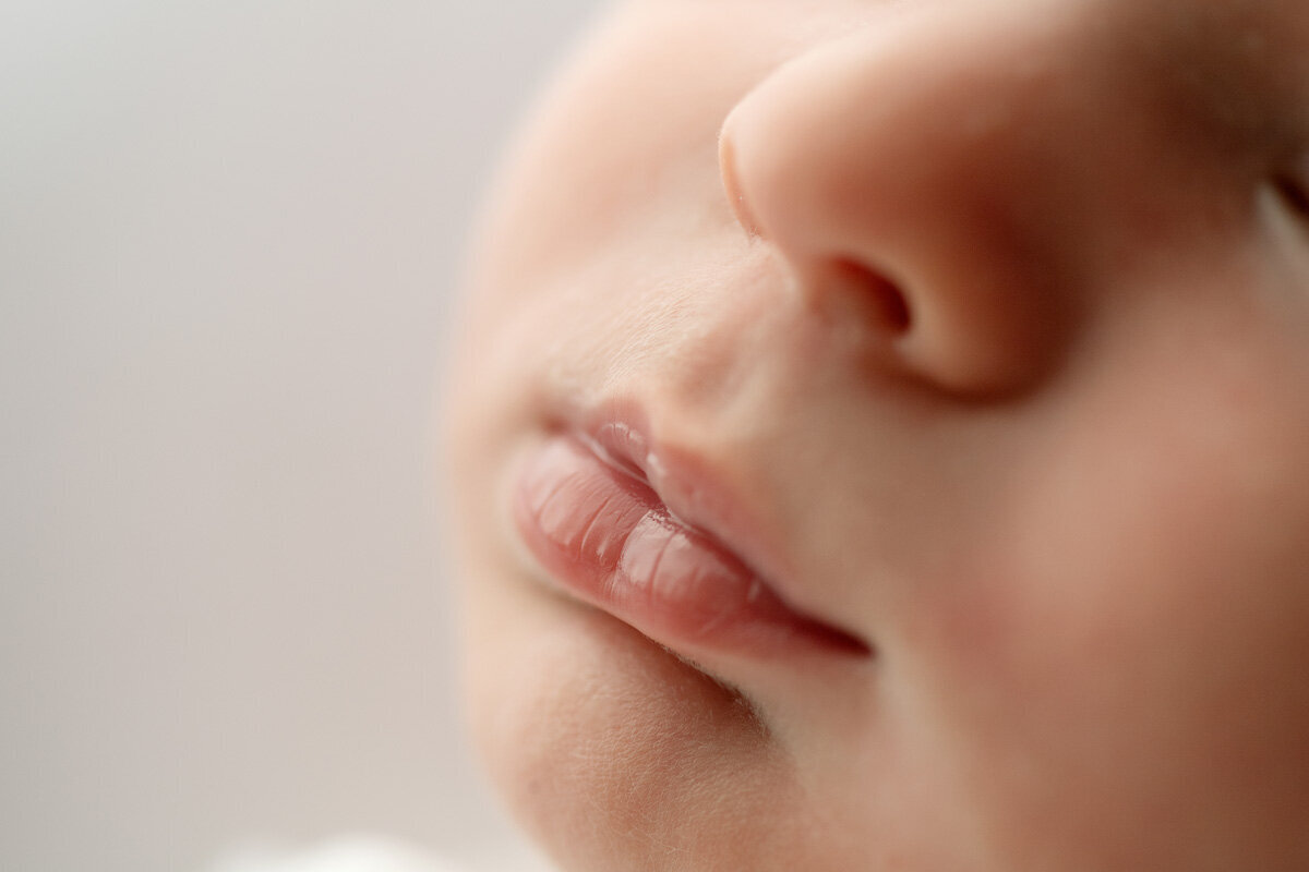 Newborn session of baby face