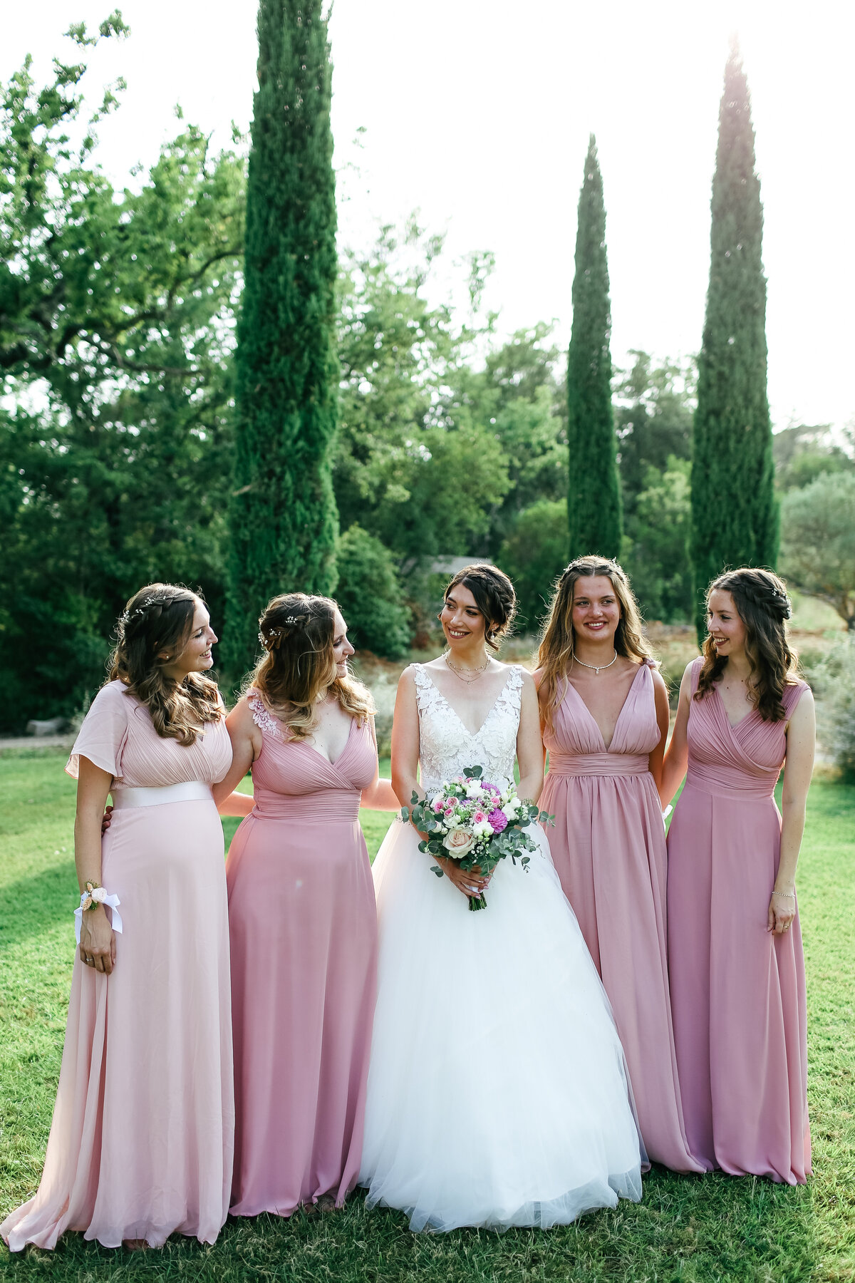 bride-stands-with-bridesmaids-at-luxury-wedding-in-st-jean-cap-ferrat