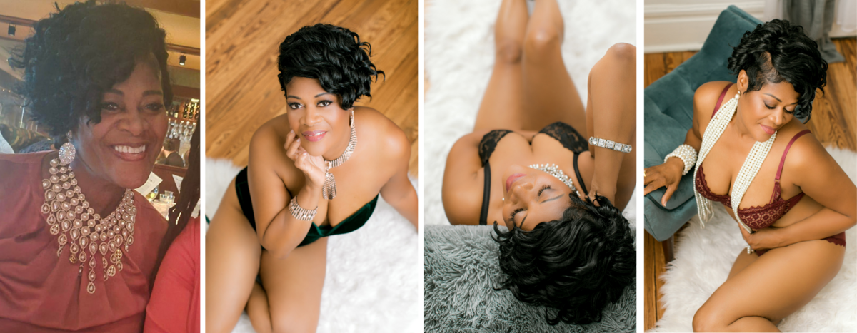 before and after woman boudoir shoot