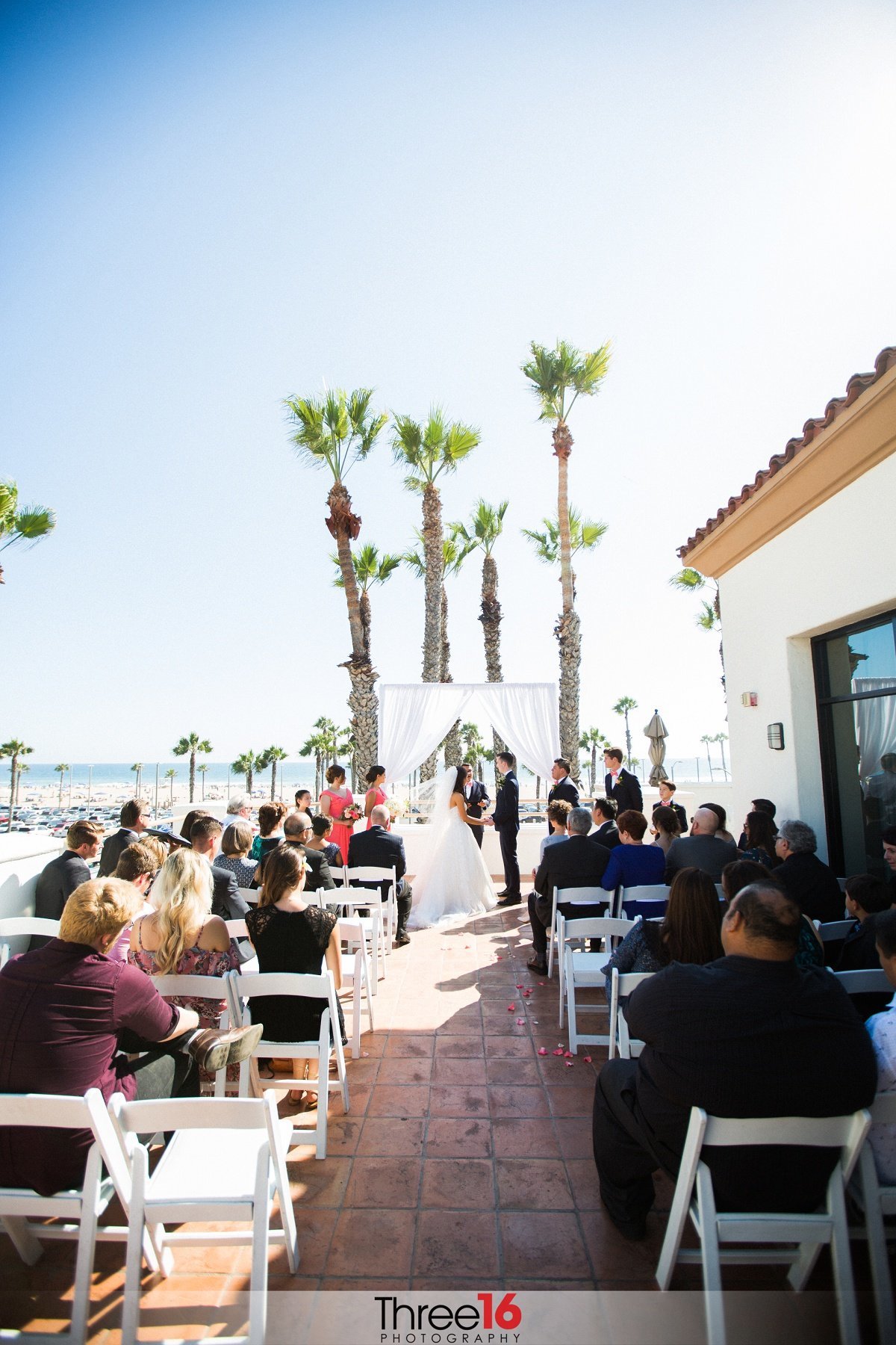 A Hilton Waterfront Beach Resort Wedding Ceremony in action