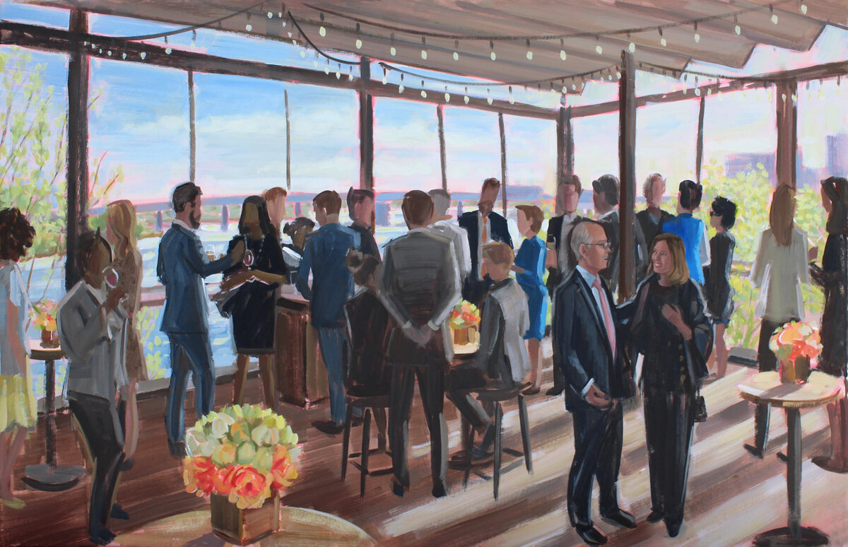 painting of networking event
