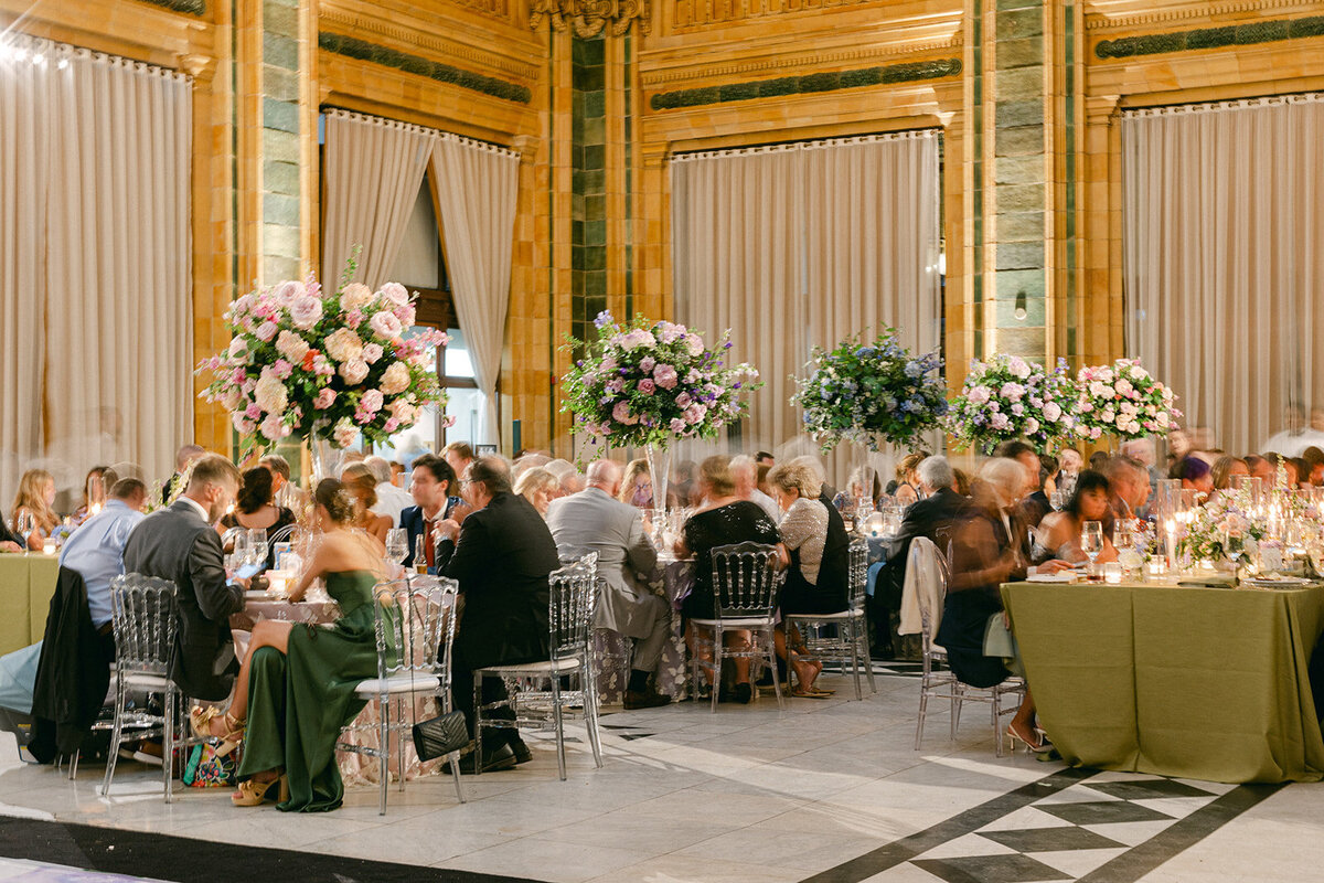 Romantic wedding reception at The Pennsylvanian, iconic Pittsburgh wedding venue