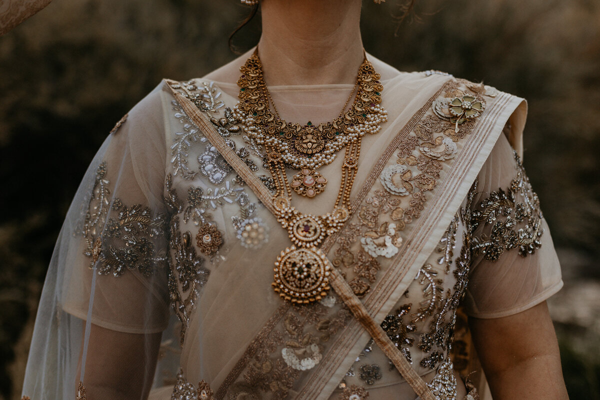 bridal jewelry and details worn by an Indian bride