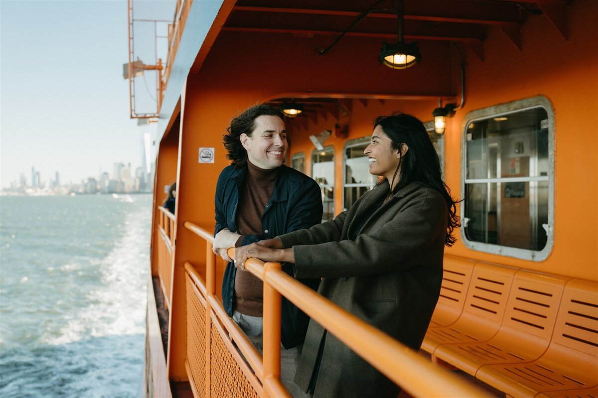couples session on boat
