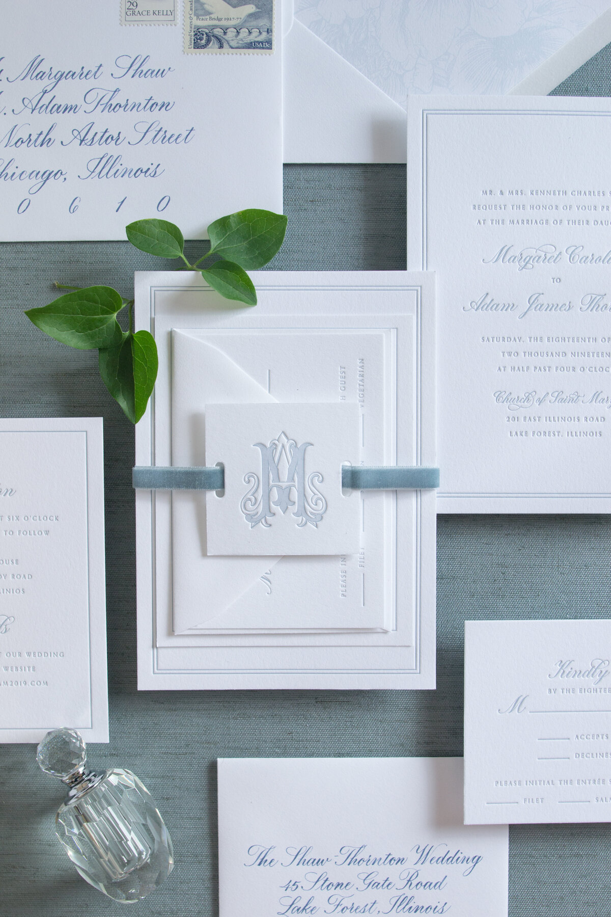 Kelly McDevitt Design Monogram Wedding Invite