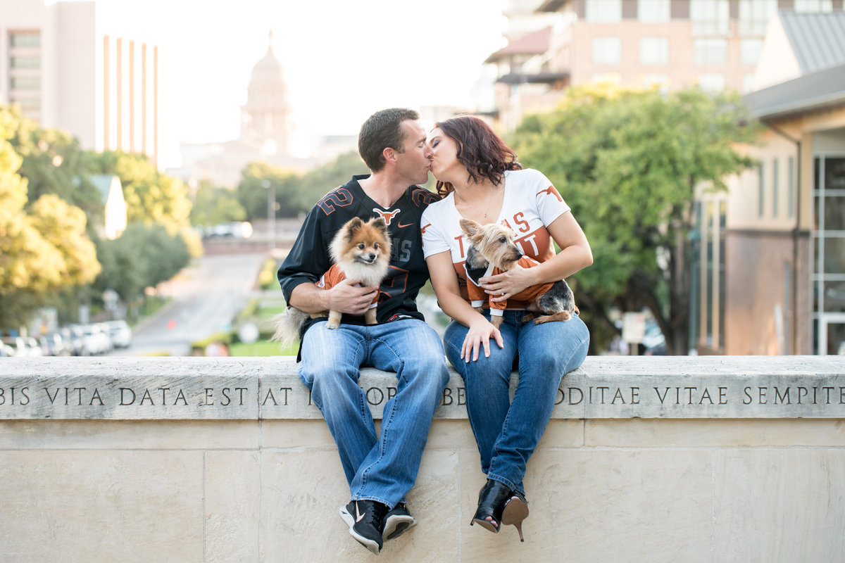 UT engagement session couple with dogs austin wedding photographer austin texas