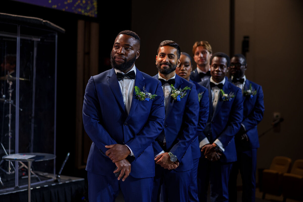 Tomi and Tolu Oruka Events Ziggy on the Lens photographer Wedding event planners Toronto planner African Nigerian Eyitayo Dada Dara Ayoola ottawa convention and event centre pocket flowers Navy blue groom suit ball gown black bride classy  77