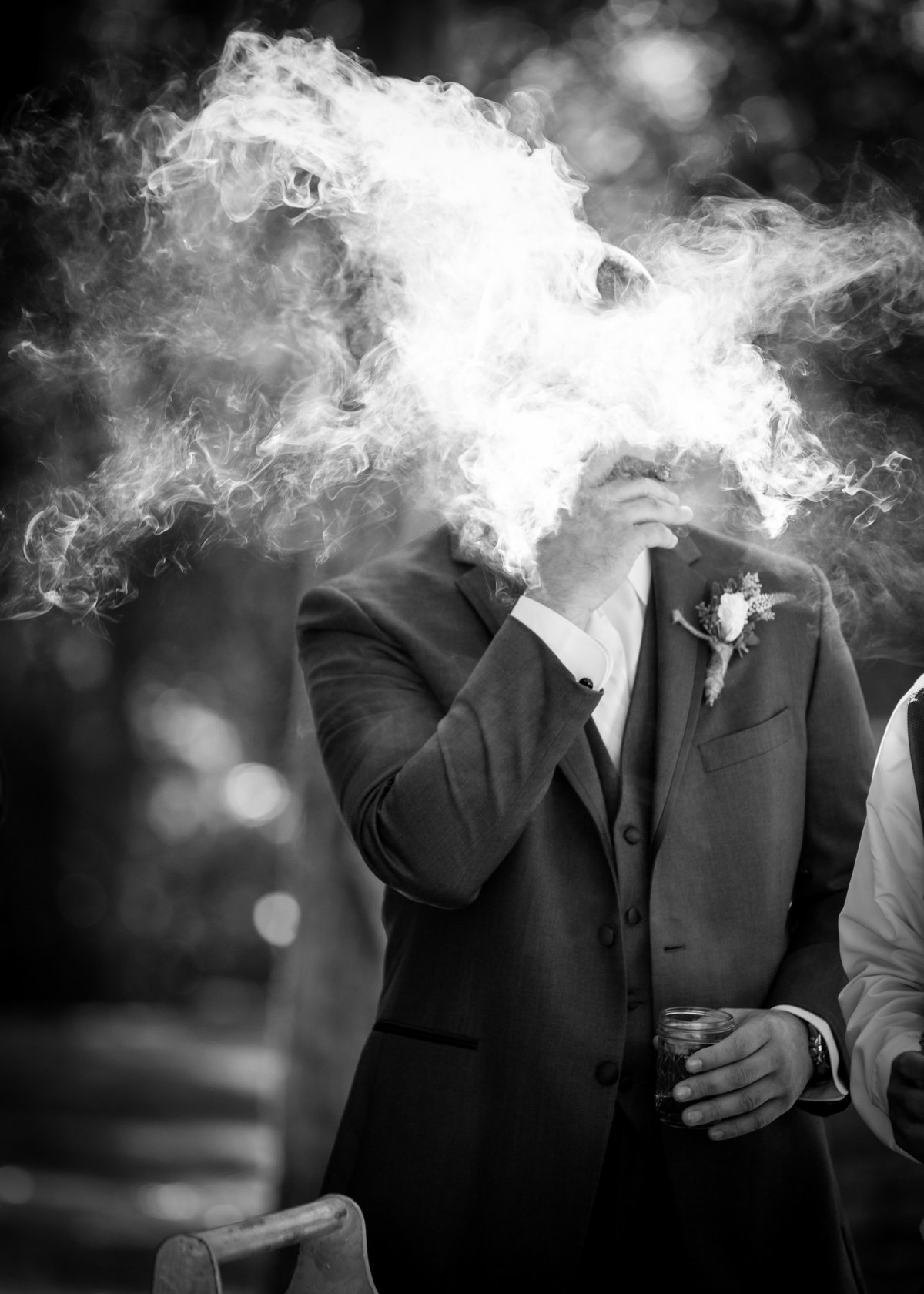 terrace club wedding photographer groom cigar 2600 US-290, Dripping Springs, TX 78620