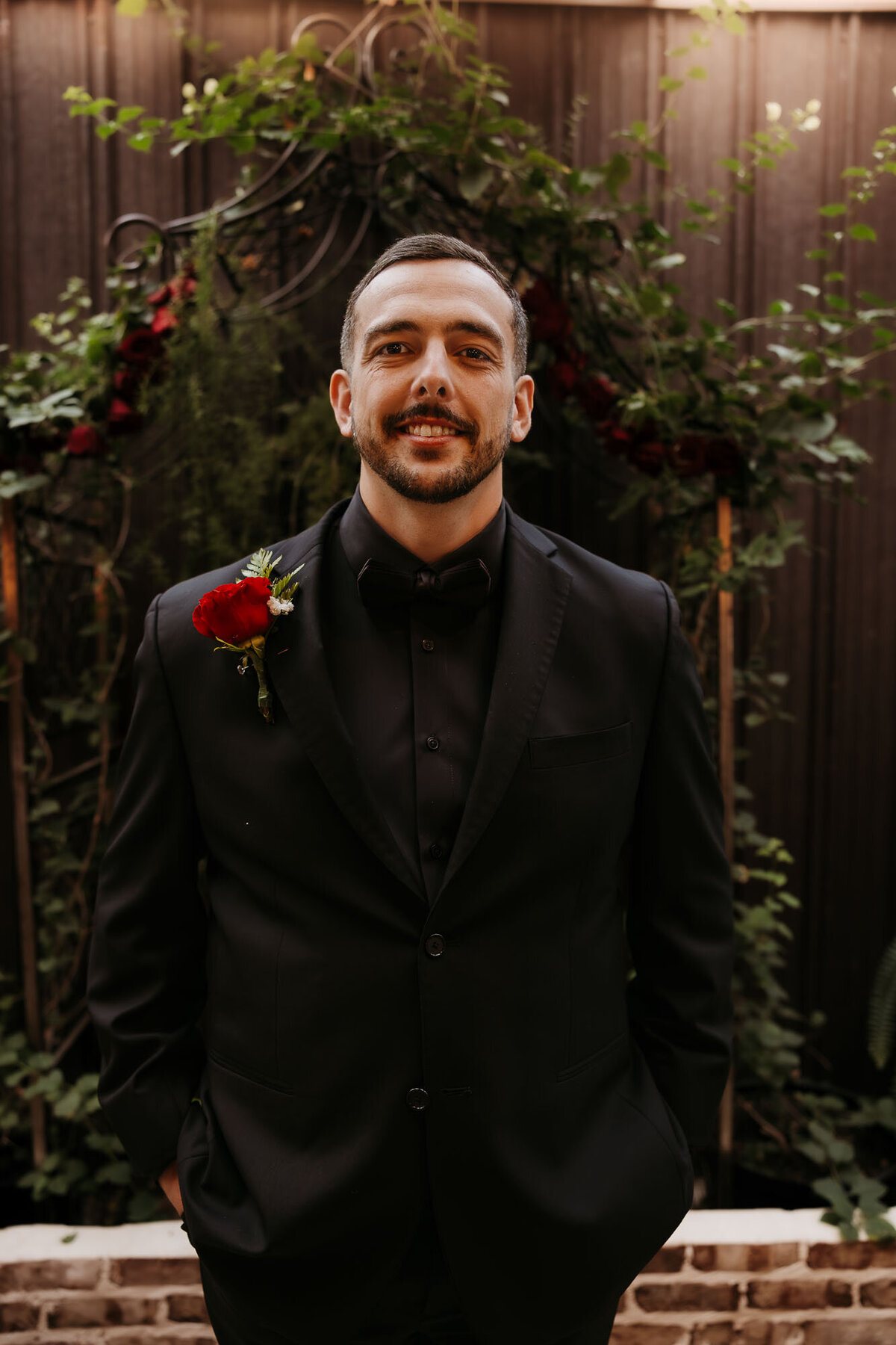 groom portrait on wedding day