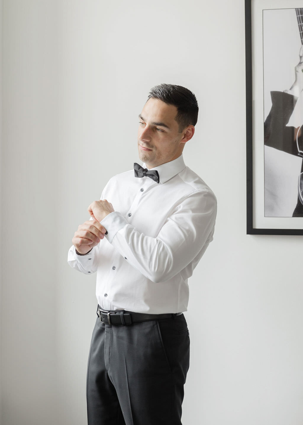 Groom's getting ready photos at Maison Principale Montreal | Luxury Wedding Photographer based in Canada | Lake como wedding