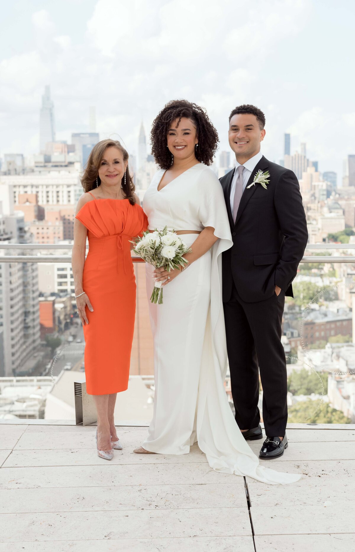 NYC Wedding Bride with Parents