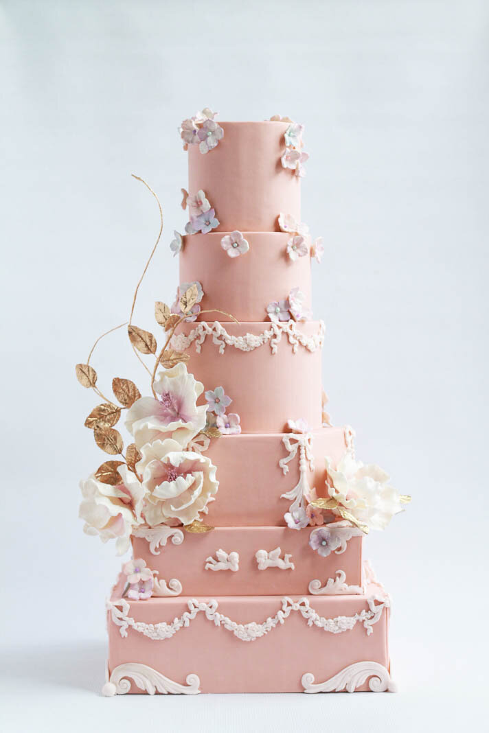 vintage, Marie Antoinette style wedding cake, Sweet Avenue Cakery
