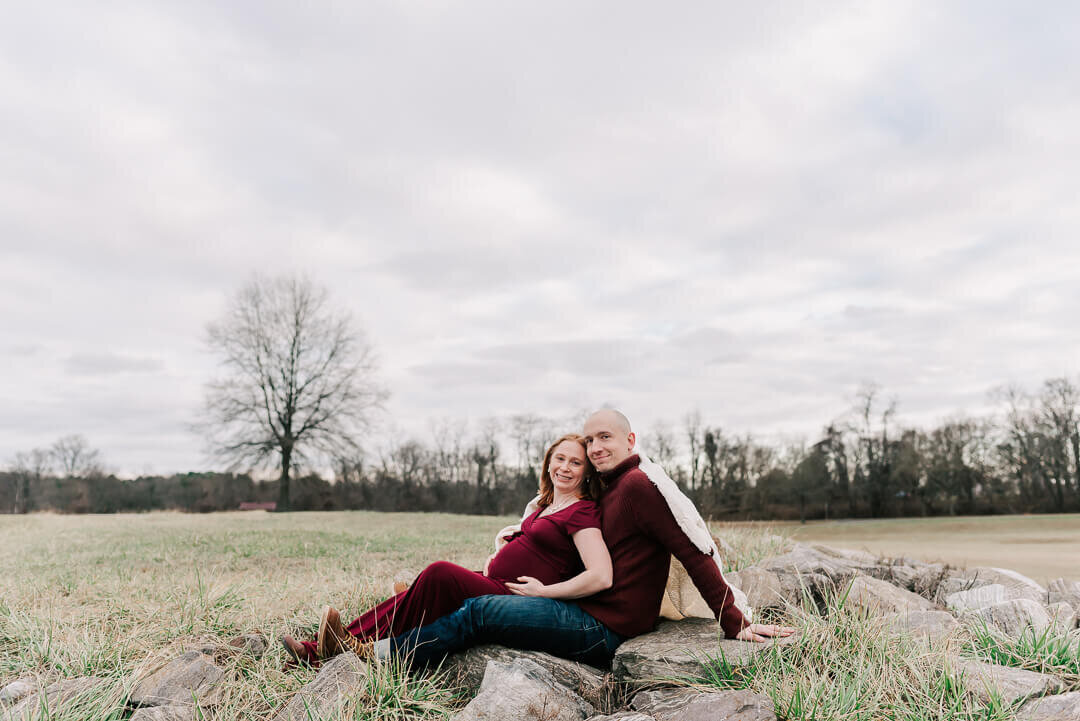 An expecting couple enjoying a quiet moment taken by a northern virginia maternity photographer
