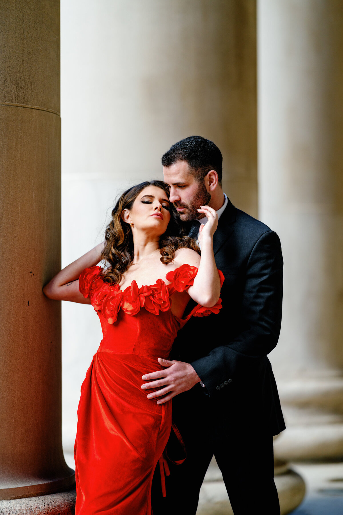 Aspen-Avenue-Chicago-Wedding-Photographer-Union-Station-Chicago-Theater-Engagement-Session-Timeless-Romantic-Red-Dress-Editorial-Stemming-From-Love-Bry-Jean-Artistry-The-Bridal-Collective-True-to-color-Luxury-FAV-75