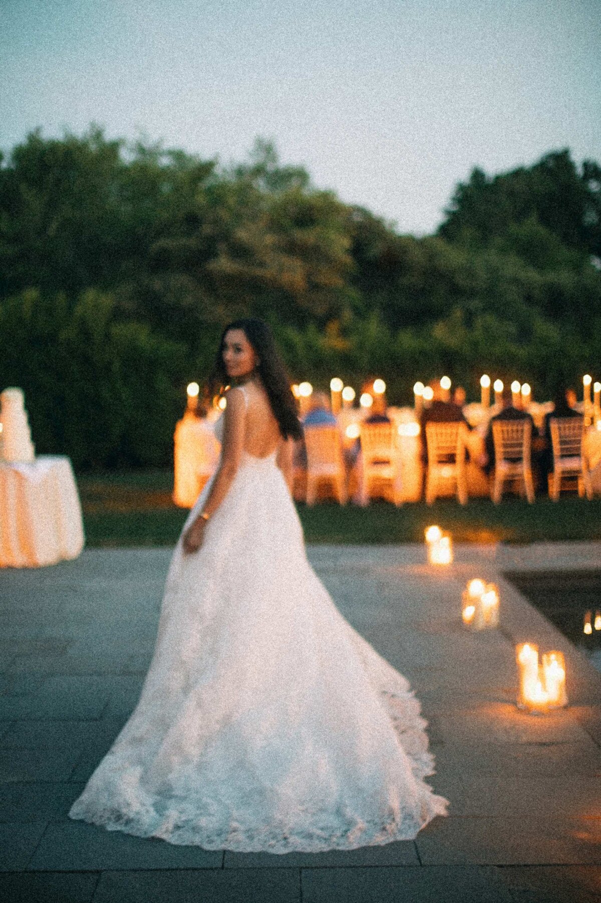 Bride by Candlelight Path Nantucket Estate Wedding