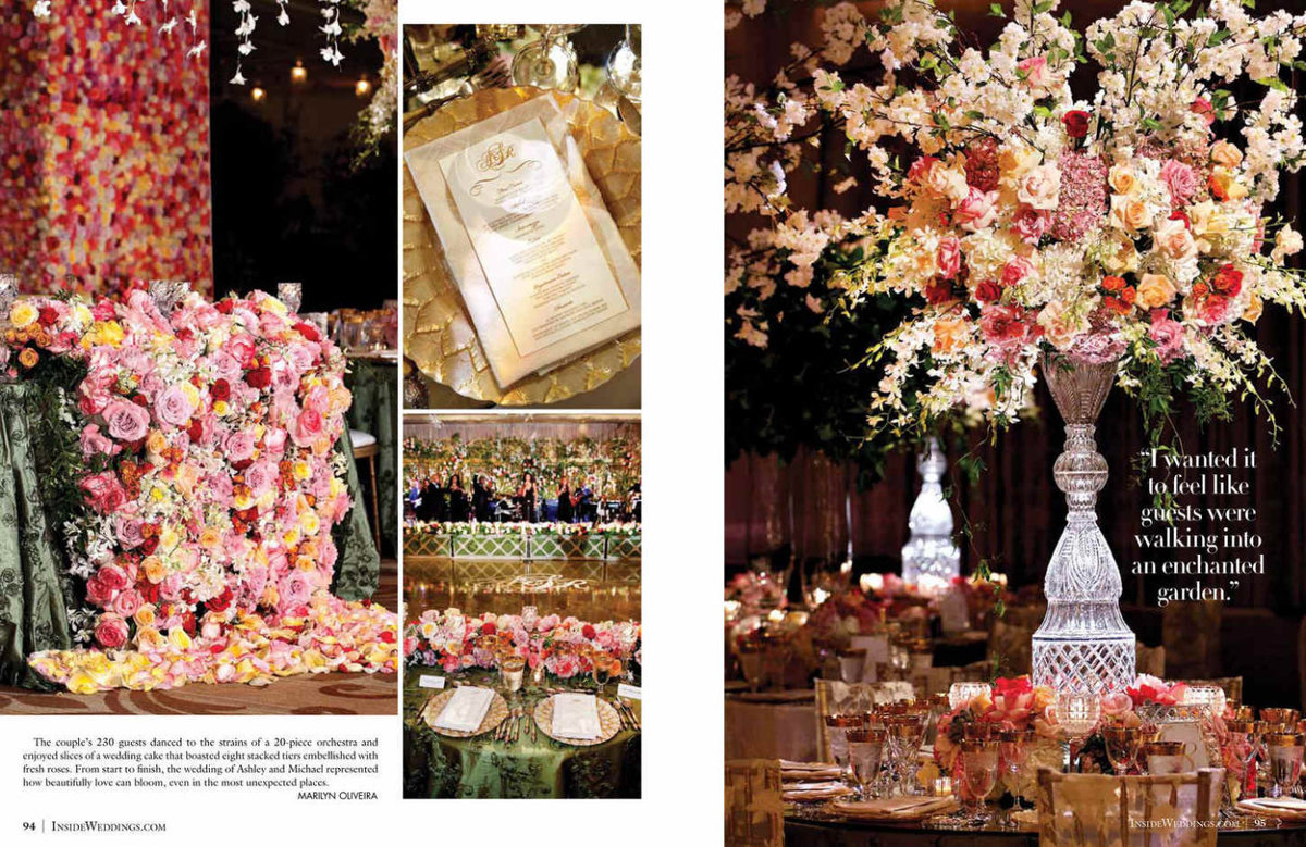 Be still our hearts, the team at Inside Weddings is just amazing! We can't thank Walt, Art, and Nicole enough for publishing Ashley and Michael's wedding in the Spring 2015 edition. Truly one of thee BEST luxury bridal magazines on the stands! And a huge thank you to event planner extraordinaire, Marina Birch of Birch Design Studio who brought this wedding to life along with the brilliant team at Kehoe Designs. This gorgeous enchanted garden wedding was a perfect fit for the Ritz-Carlton Chicago. Click here for a list of vendors.