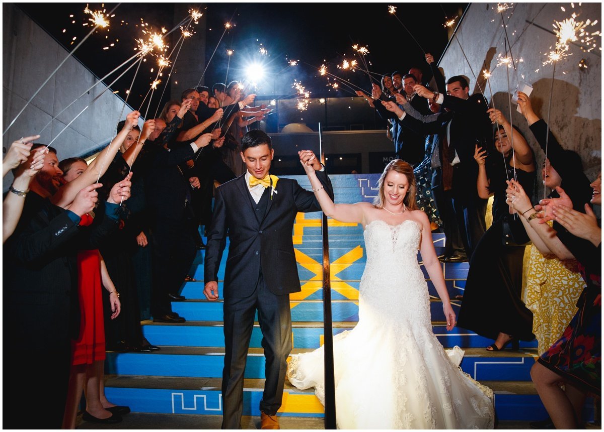 Austin wedding photographer w hotel wedding photographer bride groom sparklers