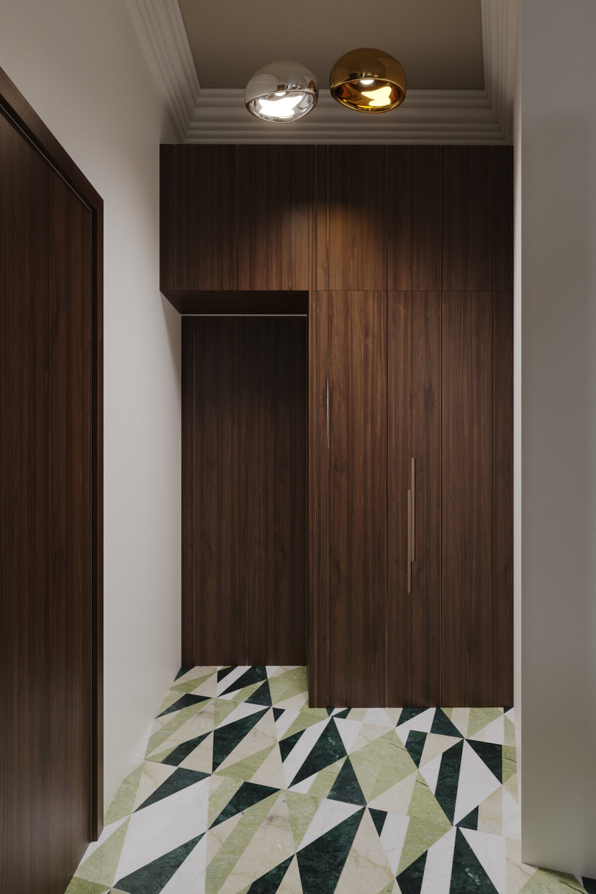 Corridor with wooden cupboard