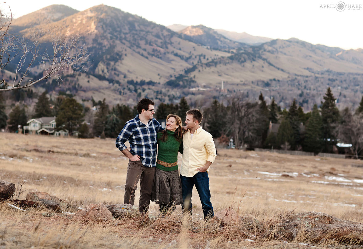 Boulder Family Photos at Chautauqua Park during Winter in Colorado