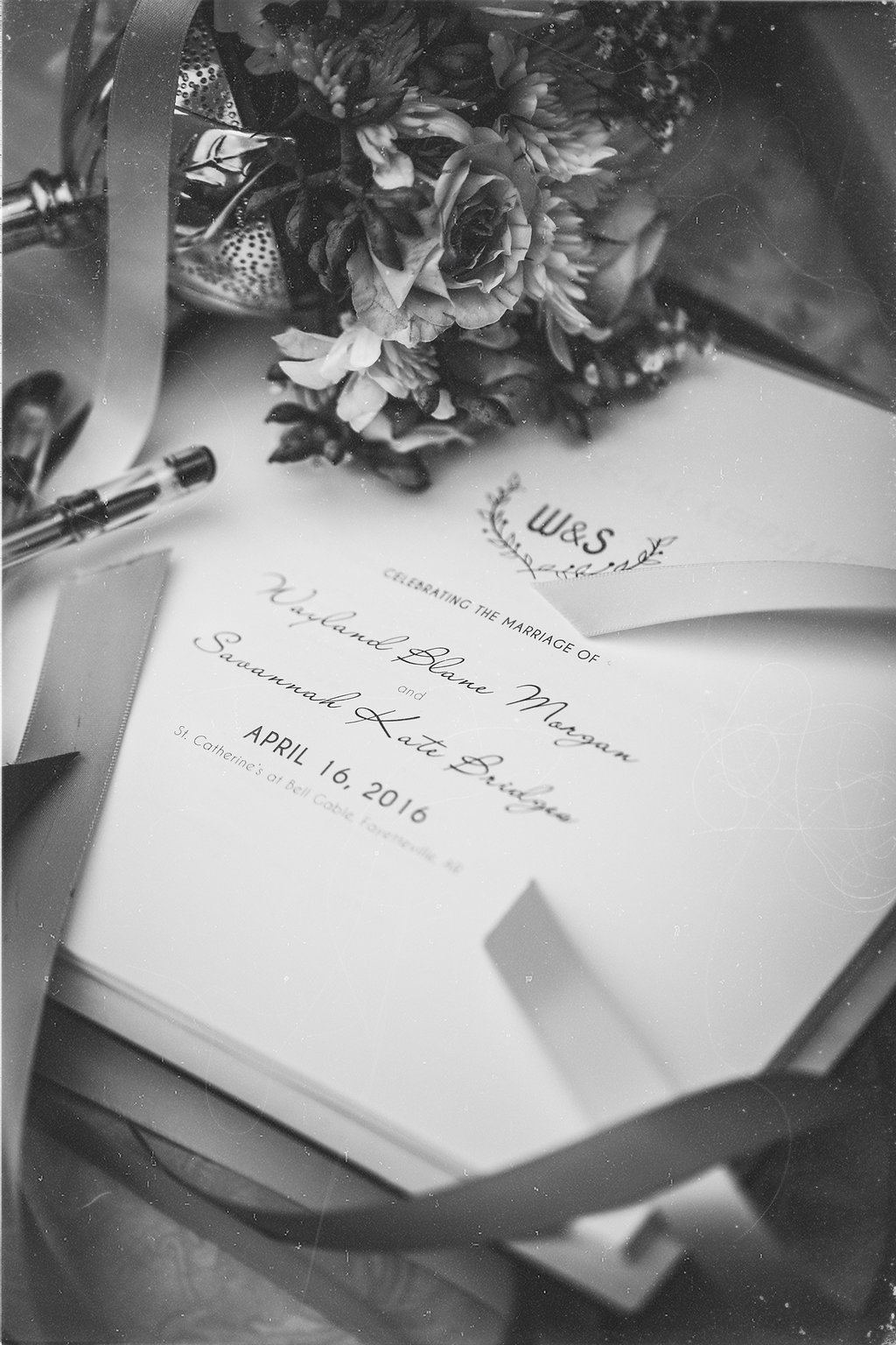 Wedding Photograph Of Wedding Invitation Black and White Los Angeles