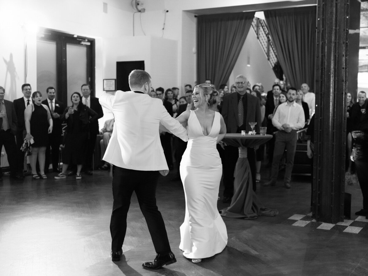 A first dance during a wedding reception at Mae District in Chicago
